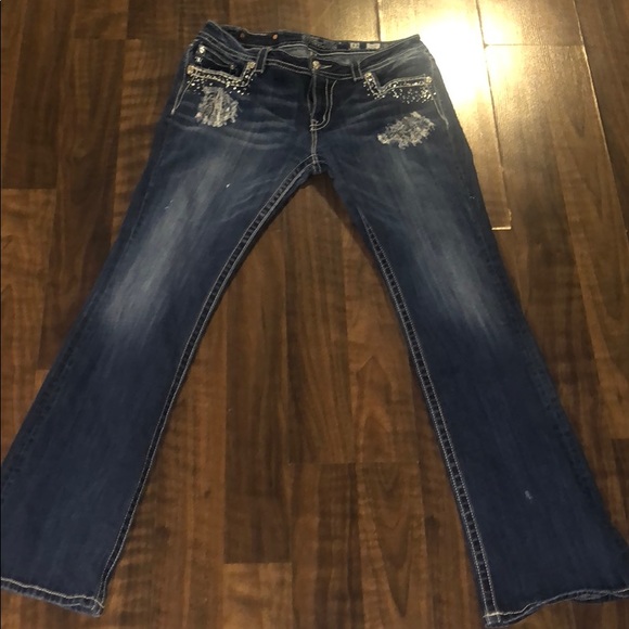 Miss Me Denim - Miss Me Signature Boot Jeans with Bling Size 33